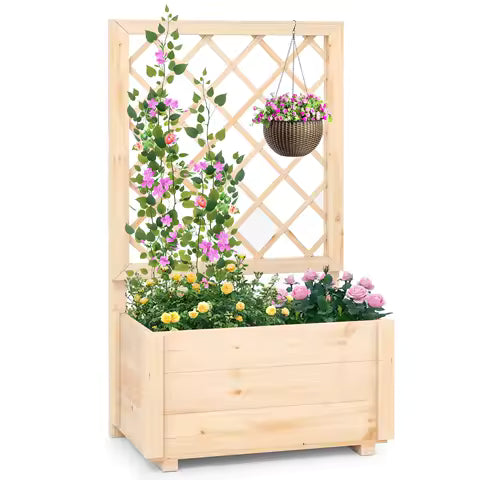 40" Tall Raised Garden Bed w/ Trellis